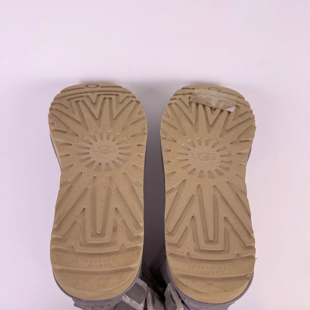 UGG Bailey Boots Womens Size 8 Gray Suede Shearling Fashion Buckle EUC
